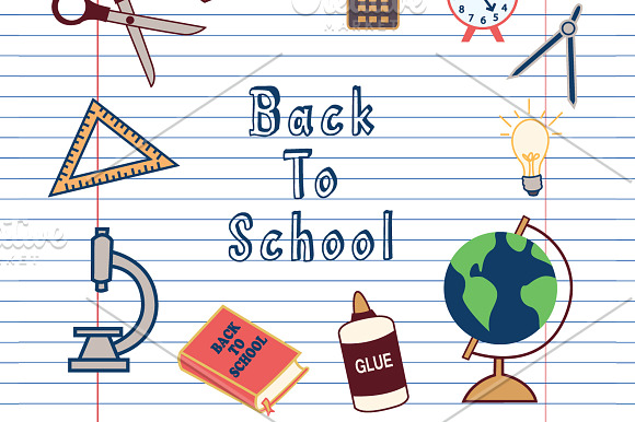 School Supplies Clip Art Set in Illustrations - product preview 2