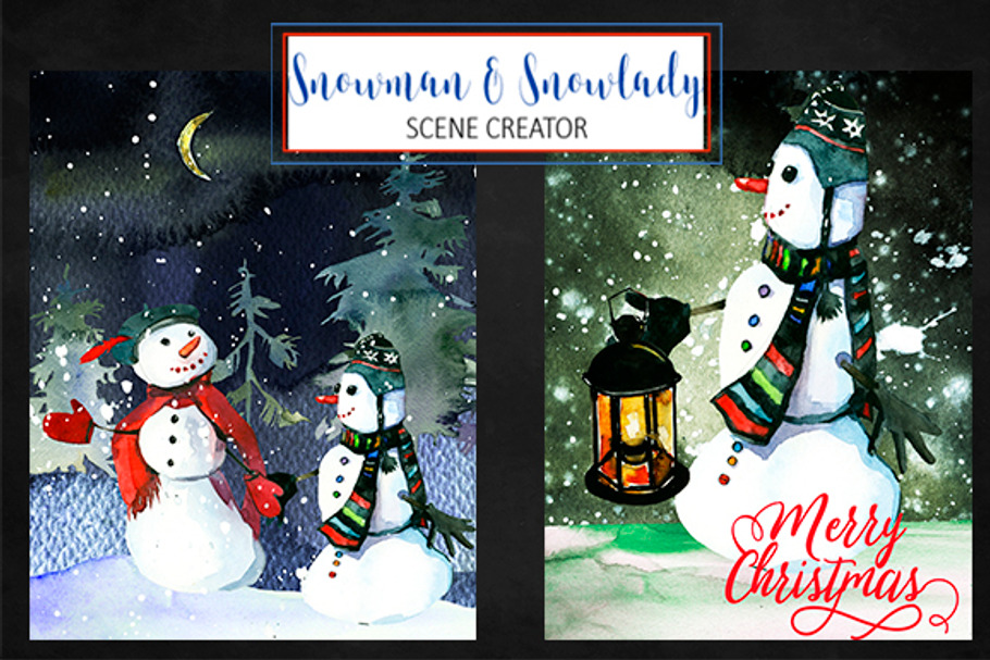 Snowmen Christmas Clipart Collection