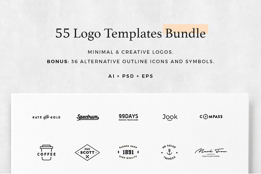 55 Logo Templates Bundle