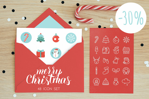 48 Vector Christmas Icon in Graphics - product preview 2