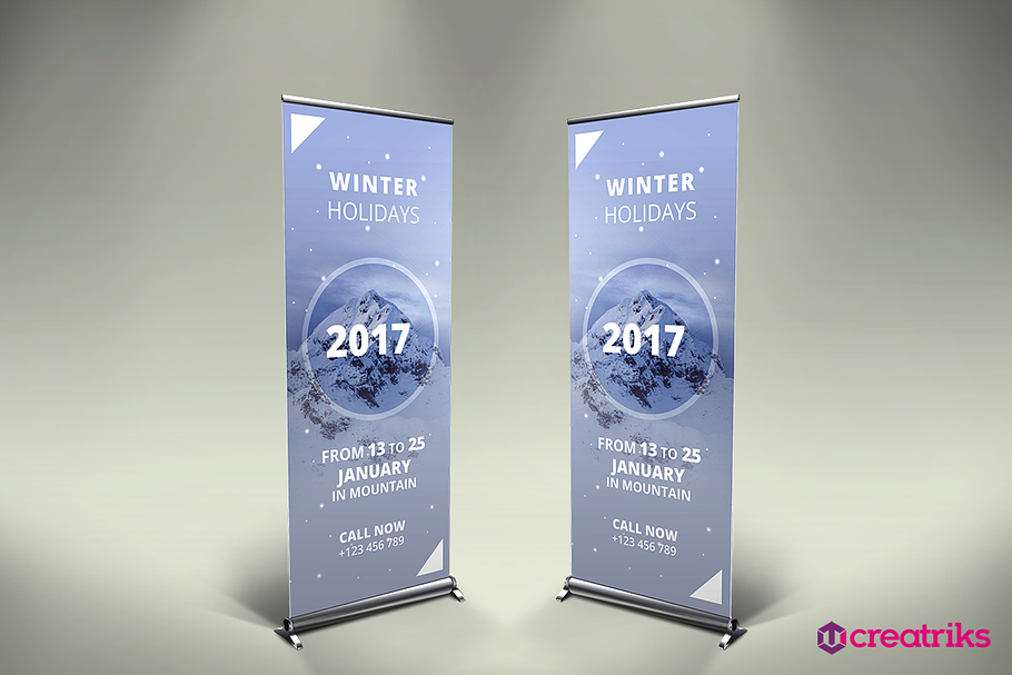 Winter Holiday Roll Up Banner in Flyer Templates - product preview 8