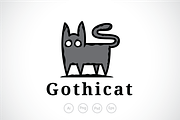 Scary Gothic Cat Logo Template