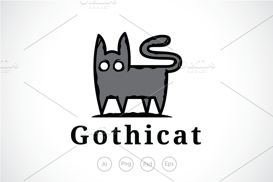 Scary Gothic Cat Logo Template in Logo Templates - product preview 8
