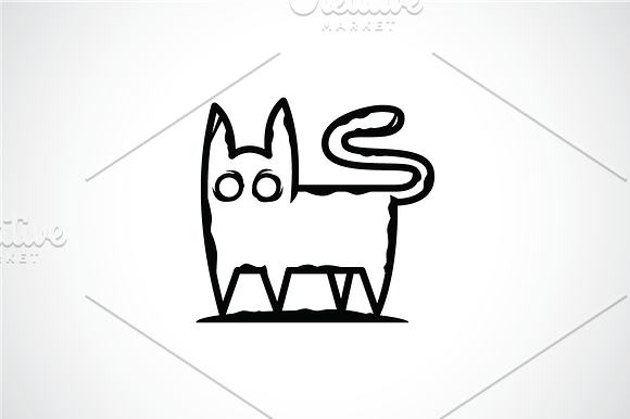 Scary Gothic Cat Logo Template in Logo Templates - product preview 2