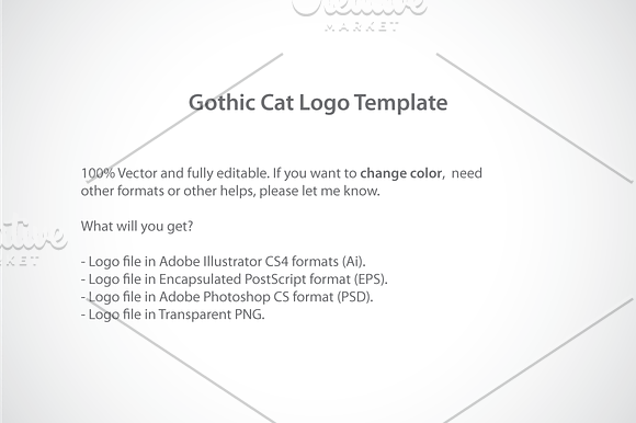 Scary Gothic Cat Logo Template in Logo Templates - product preview 4