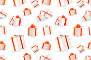 White gift boxes with red tapes