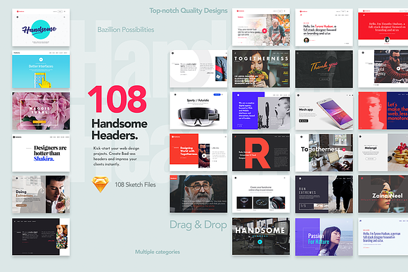 SKETCH-108 Handsome Headers in UI Kits and Libraries - product preview 2