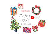 Watercolor Christmas Holiday clipart