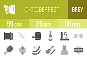 50 Oktoberfest Greyscale Icons