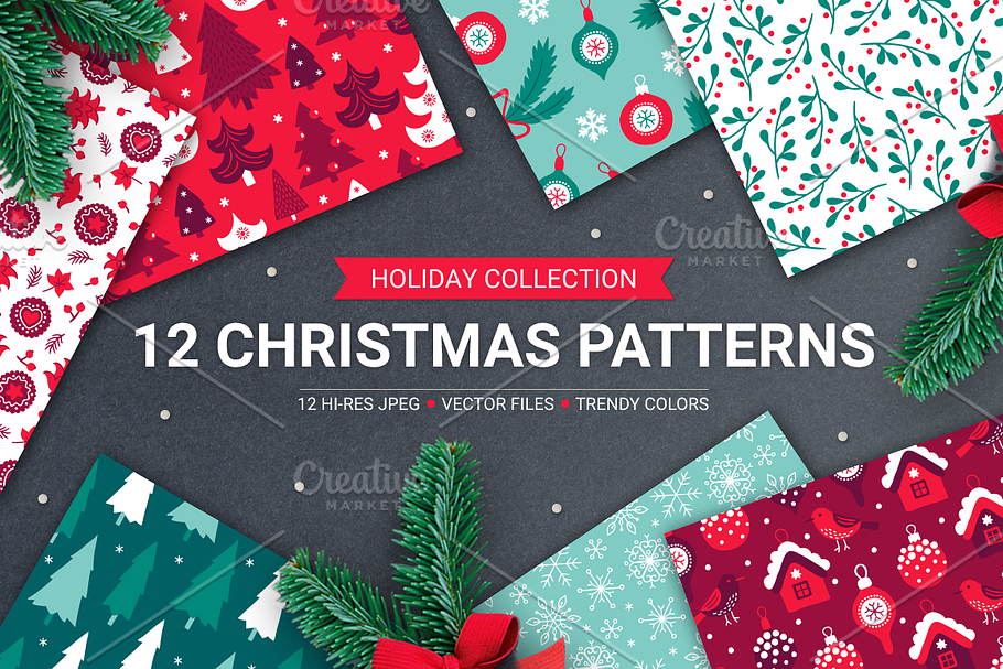 12 Christmas Seamless Patterns in Patterns - product preview 8