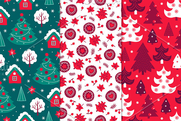 12 Christmas Seamless Patterns in Patterns - product preview 1