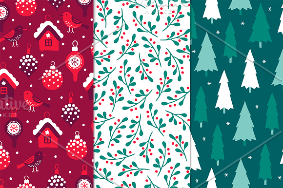 12 Christmas Seamless Patterns in Patterns - product preview 2