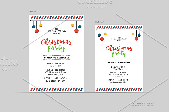 Company Christmas Party Invitations in Card Templates - product preview 1