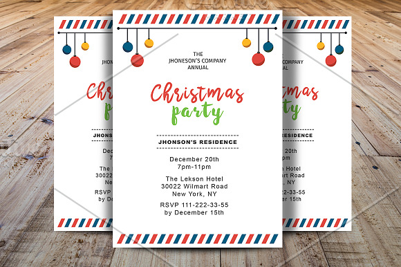 Company Christmas Party Invitations in Card Templates - product preview 2