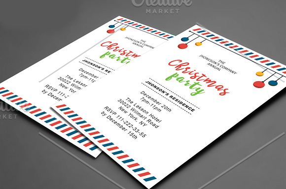 Company Christmas Party Invitations in Card Templates - product preview 3
