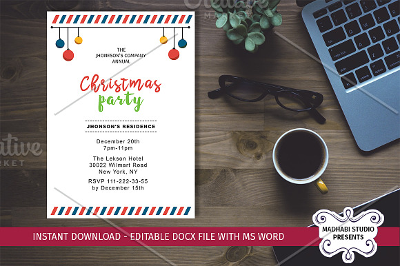 Company Christmas Party Invitations in Card Templates - product preview 4