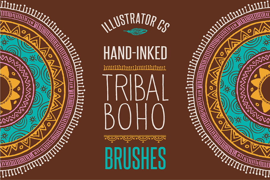 50 Boho - Tribal - Gypsy Ai Brushes in Photoshop Brushes - product preview 8