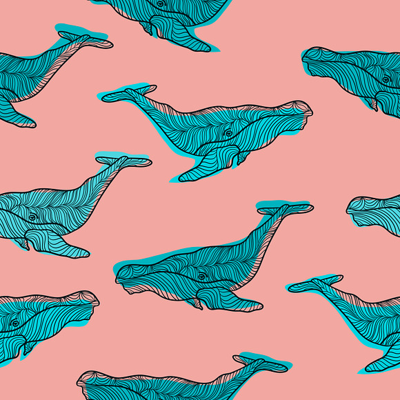 Set graphic whales, EPS+JPEG in Illustrations - product preview 5