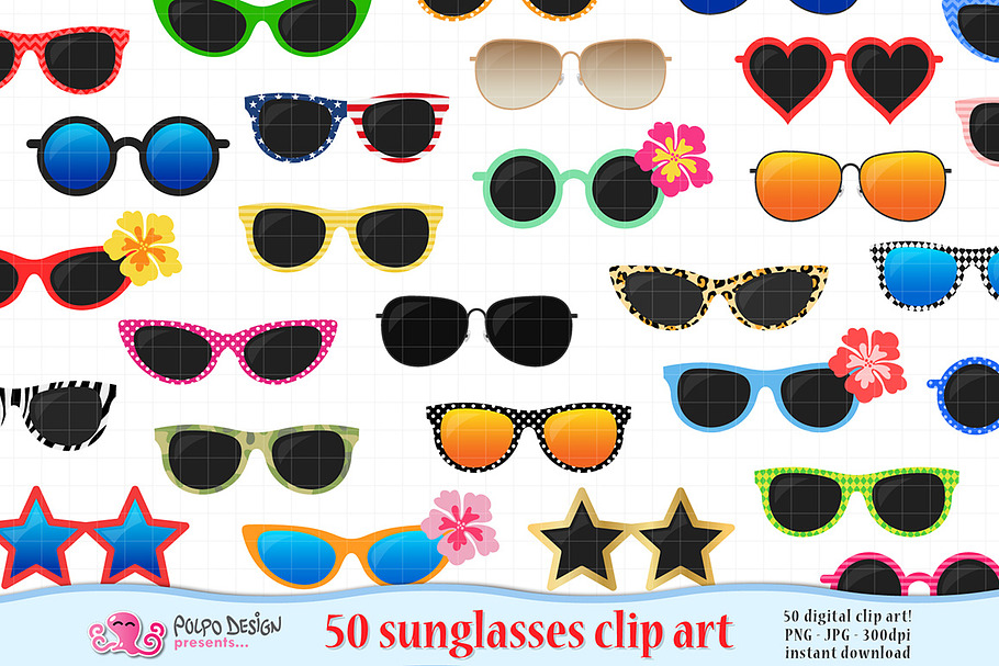 50 Sunglasses clipart in Objects - product preview 8