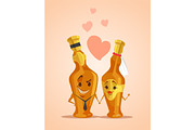 Champagne bottles characters