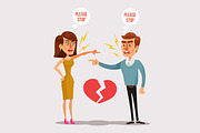 Couple man and woman quarrel