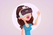 Woman with glasses virtual reality