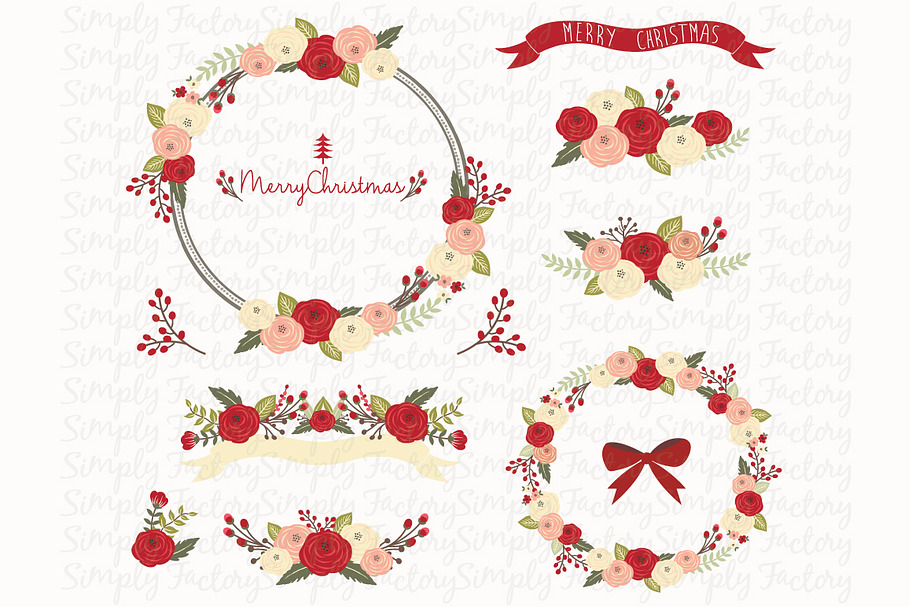 Christmas Floral Collection Set in Illustrations - product preview 8
