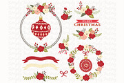 Floral Christmas Design Elements