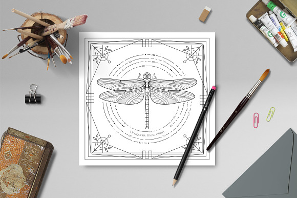 Sacred Dragonfly in Illustrations - product preview 2