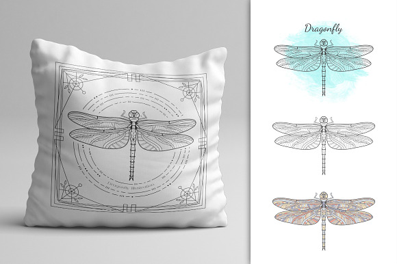 Sacred Dragonfly in Illustrations - product preview 3