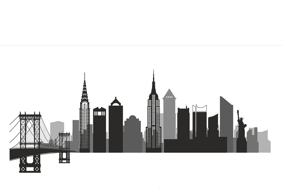 New York vector skyline in Graphics - product preview 8