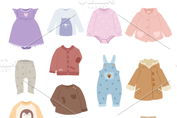 Baby accessories clothes vector