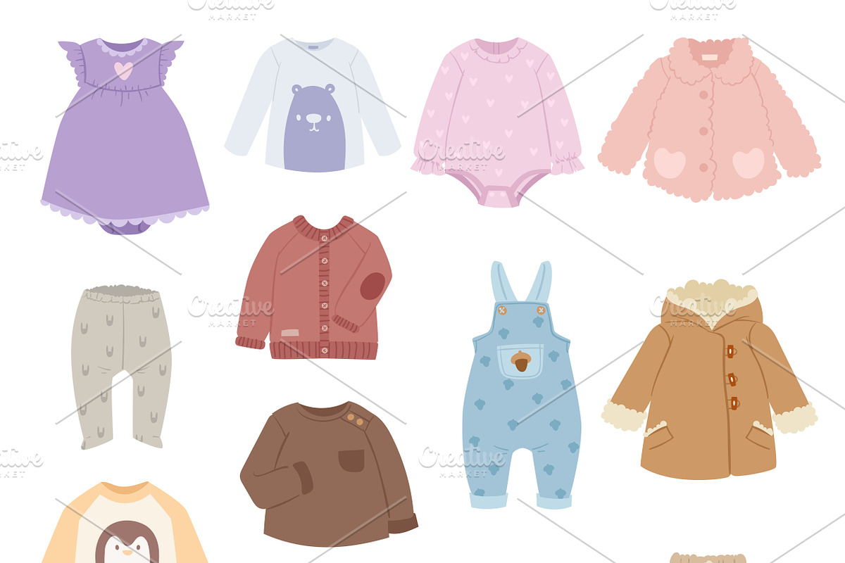Baby accessories clothes vector in Illustrations - product preview 8