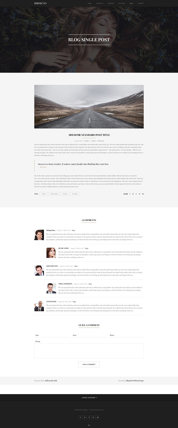 Perfecto - Creative Minimal Onepage in Landing Page Templates - product preview 4