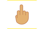 Middle finger up icon. Vector