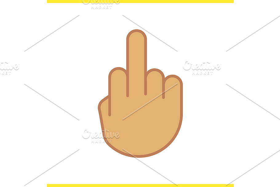 Middle finger up icon. Vector