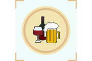 Alcohol drinks icon. Vector