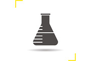 Chemistry lab beaker icon. Vector