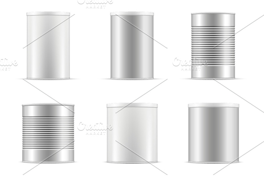 Tin can collection. Vector set. Ai.. in Product Mockups - product preview 8