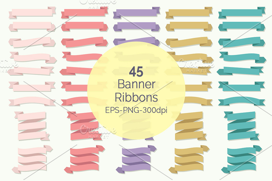 Banner Ribbons Clipart Set