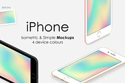 iPhone Isometric & Simple Mockups