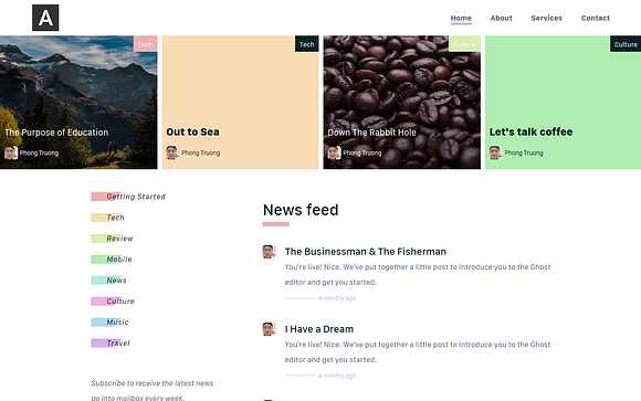 Alazo - Clean & Responsive in Ghost Themes - product preview 1