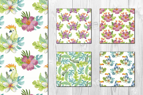 Tropical watercolor set in Illustrations - product preview 6