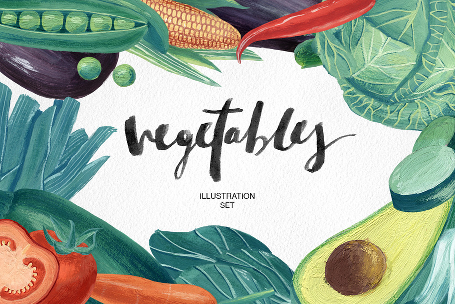 Vegetables illustration set in Illustrations - product preview 8