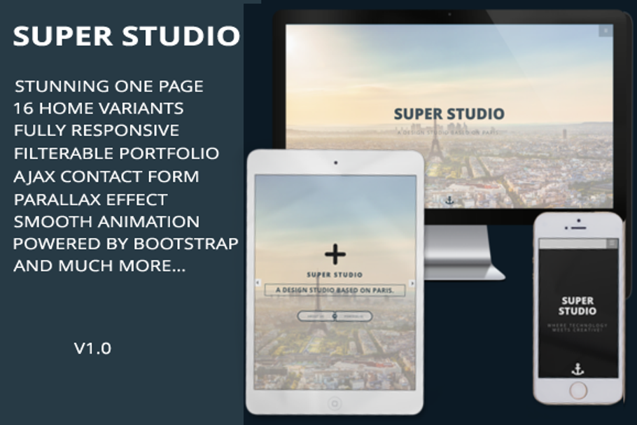 SUPER STUDIO - Parallax onepage in Landing Page Templates - product preview 8