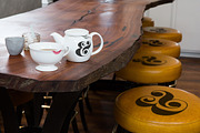 Cafe Tea Kettle & Stools PSD Mockup