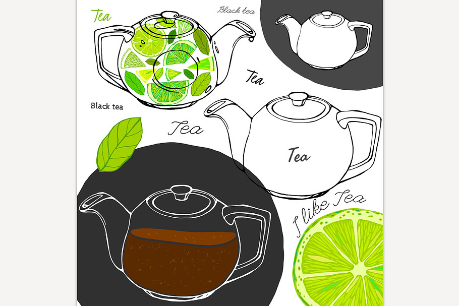 Hand Drawn Tea Concept in Illustrations - product preview 8