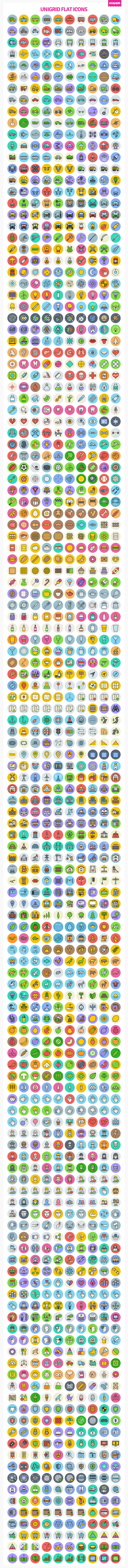 3000 Unigrid Flat icons in Military Icons - product preview 1