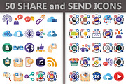 50 Share and Send Icons