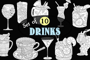 Drinks coloring pages